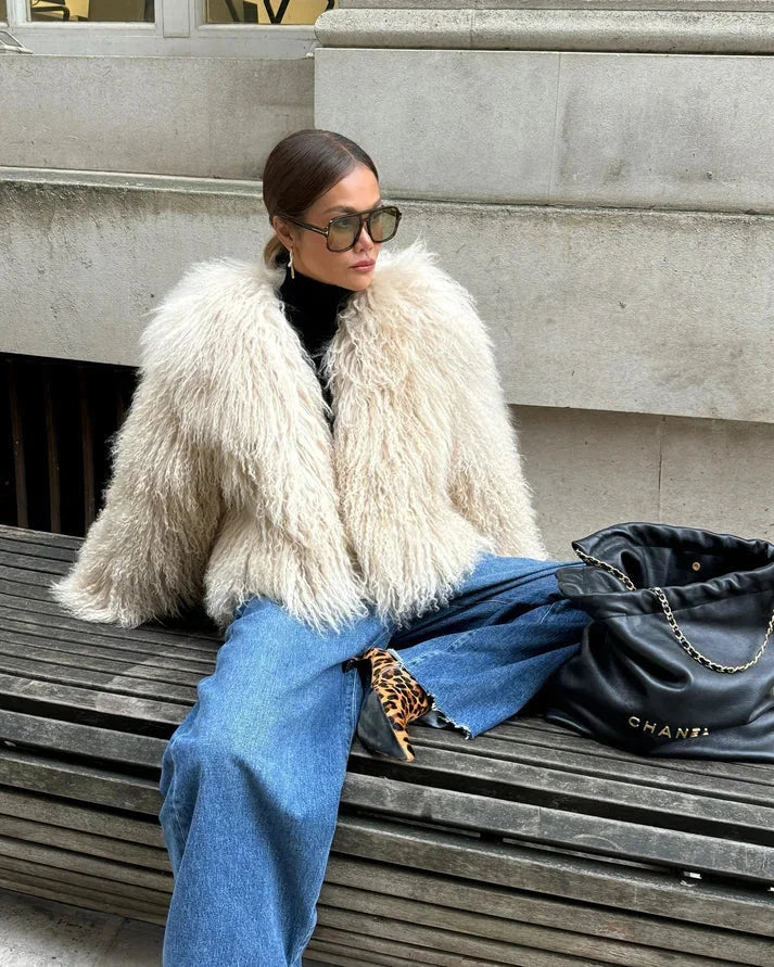 Giorgia | cappotto in pelliccia sintetica beige