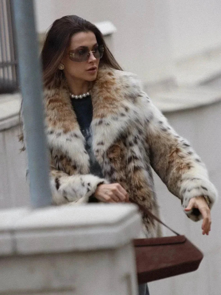 Camilla | cappotto in pelliccia sintetica leopardato