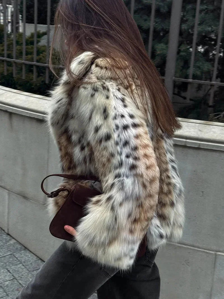 Camilla | cappotto in pelliccia sintetica leopardato