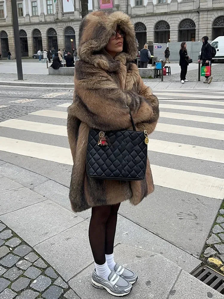 Diana | cappotto lungo con cappuccio foderato