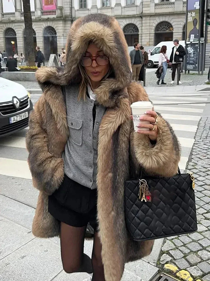 Diana | cappotto lungo con cappuccio foderato