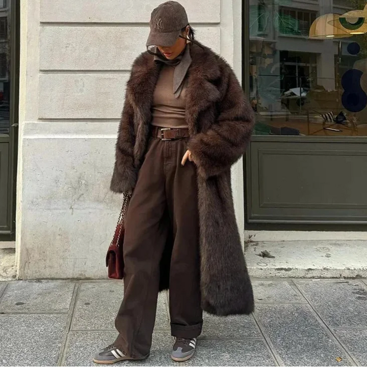Ludovica | cappotto lungo in pelliccia sintetica