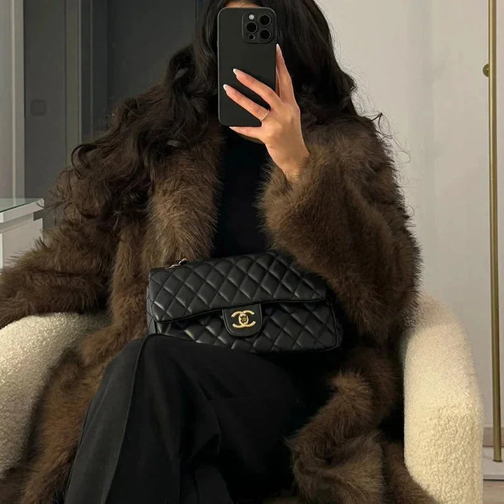 Ludovica | cappotto lungo in pelliccia sintetica