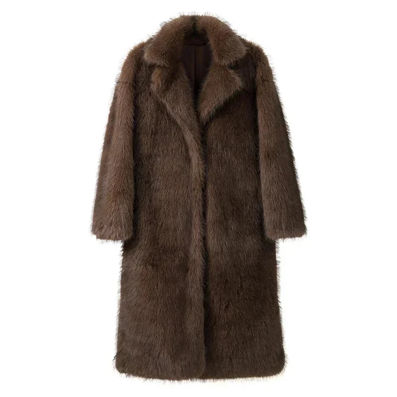 Ludovica | cappotto lungo in pelliccia sintetica