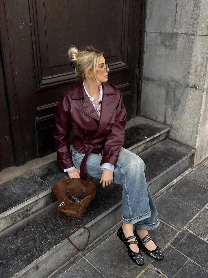 Isabella | trench corto bordeaux