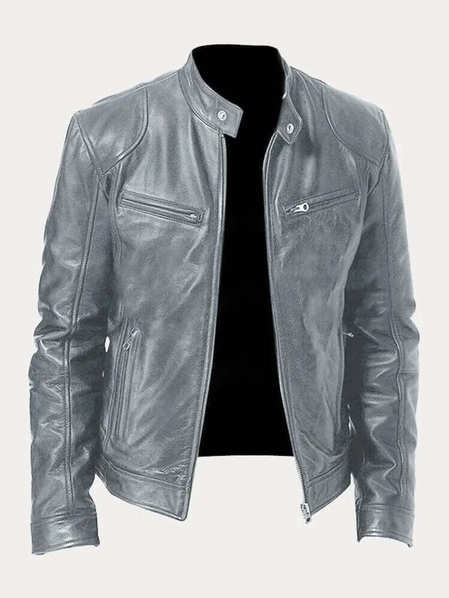 Matteo – giubbotto biker uomo con zip e collo alto