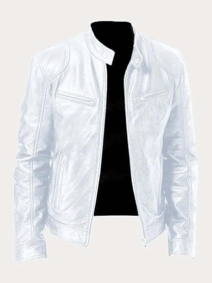 Matteo – giubbotto biker uomo con zip e collo alto