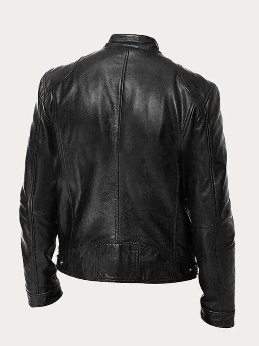 Matteo – giubbotto biker uomo con zip e collo alto