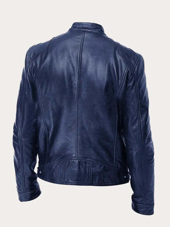 Matteo – giubbotto biker uomo con zip e collo alto