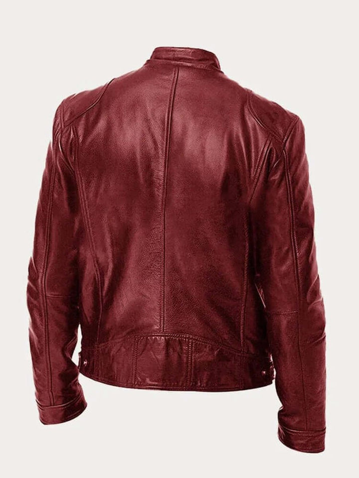 Matteo – giubbotto biker uomo con zip e collo alto