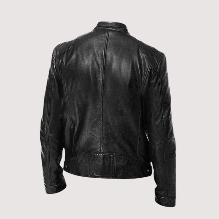 Giacomo | giacca in pelle uomo con collo alto e tasche con zip – giubbotto pelle