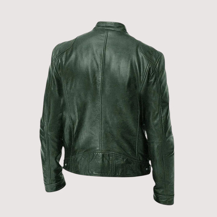 Giacomo | giacca in pelle uomo con collo alto e tasche con zip – giubbotto pelle