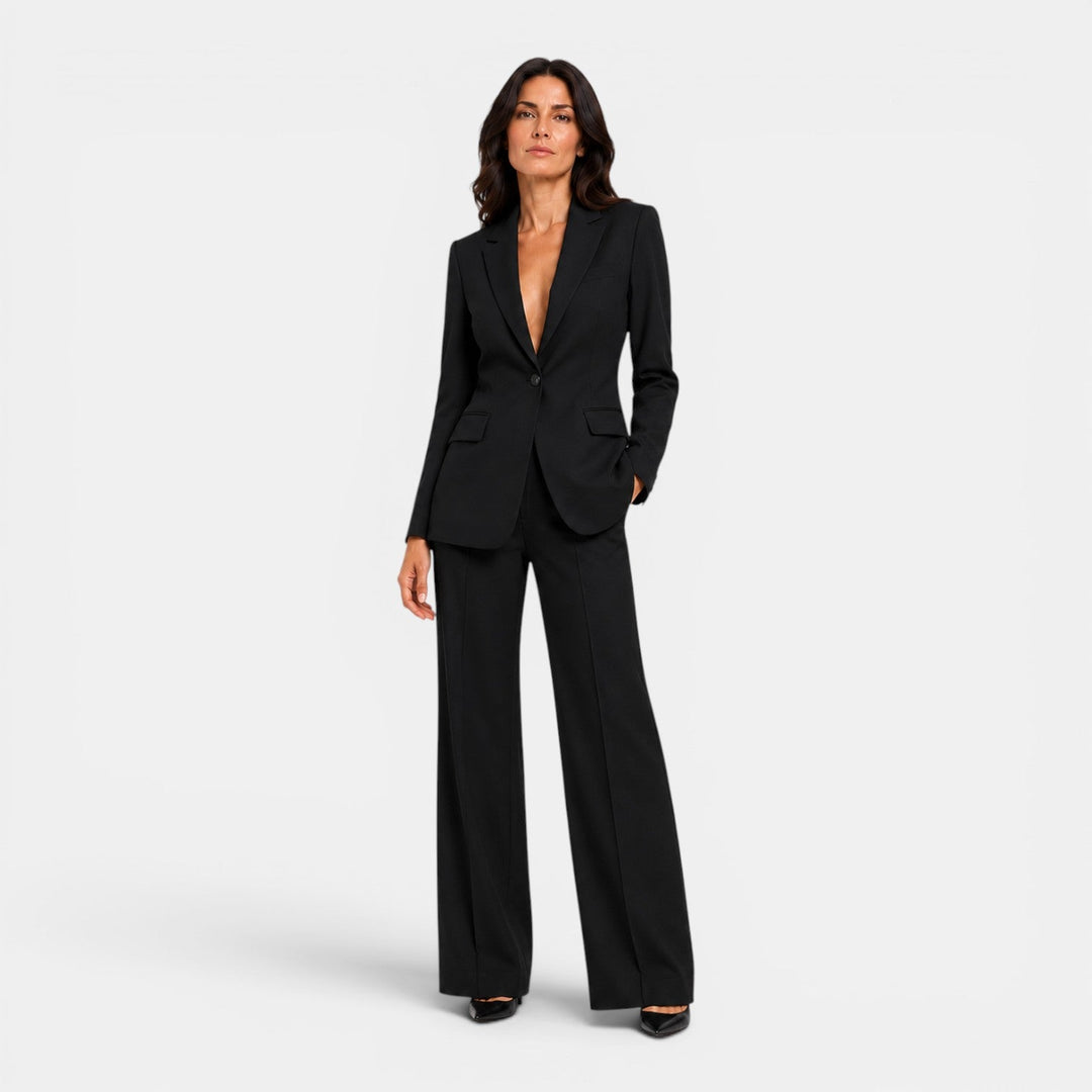 Isotta – tailleur donna con revers a lancia e pantaloni larghi