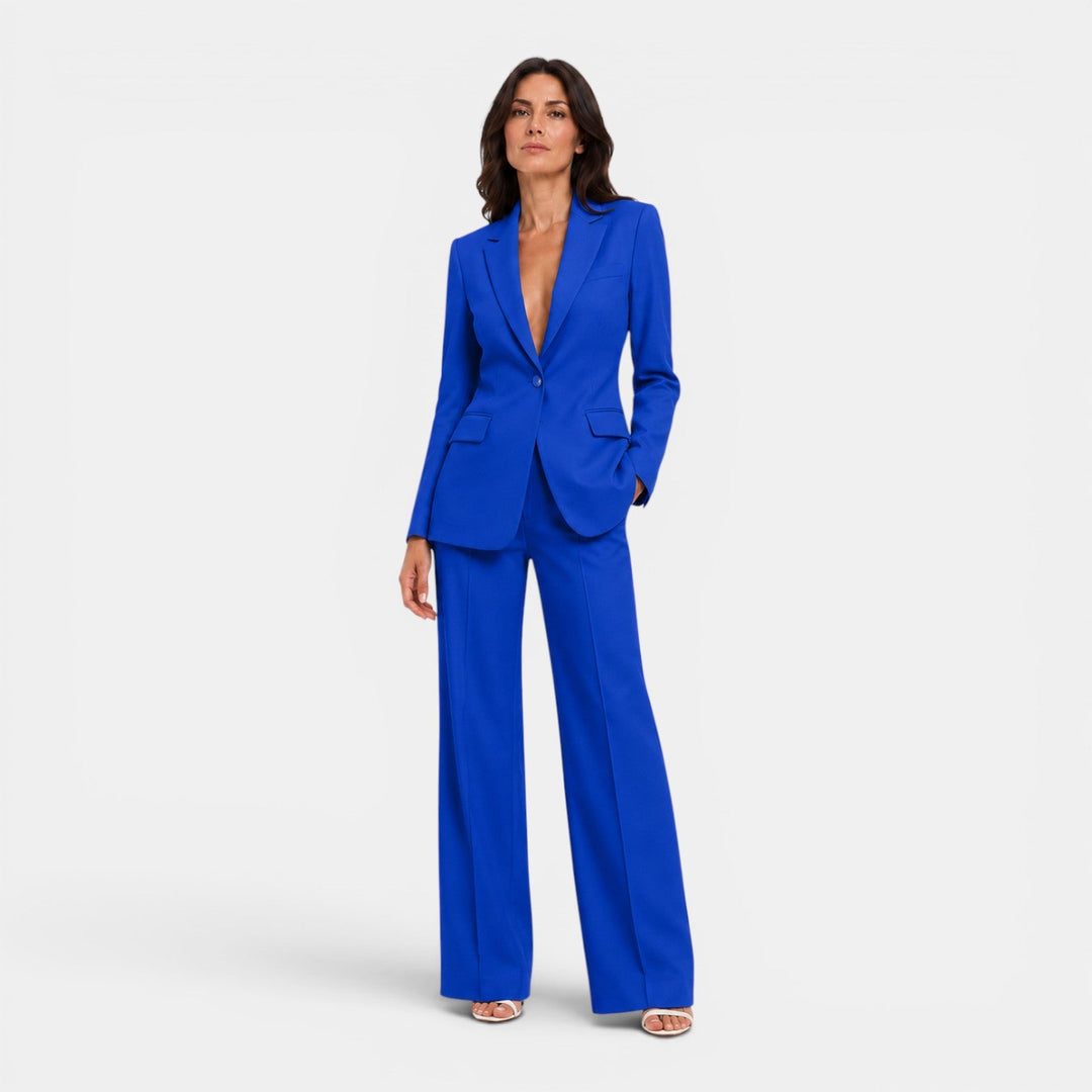 Isotta – tailleur donna con revers a lancia e pantaloni larghi