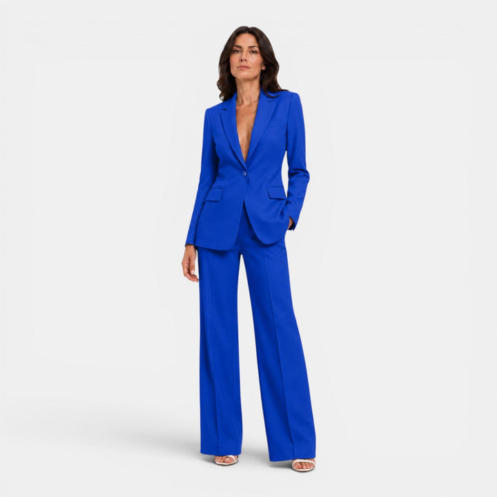 Isotta – tailleur donna con revers a lancia e pantaloni larghi