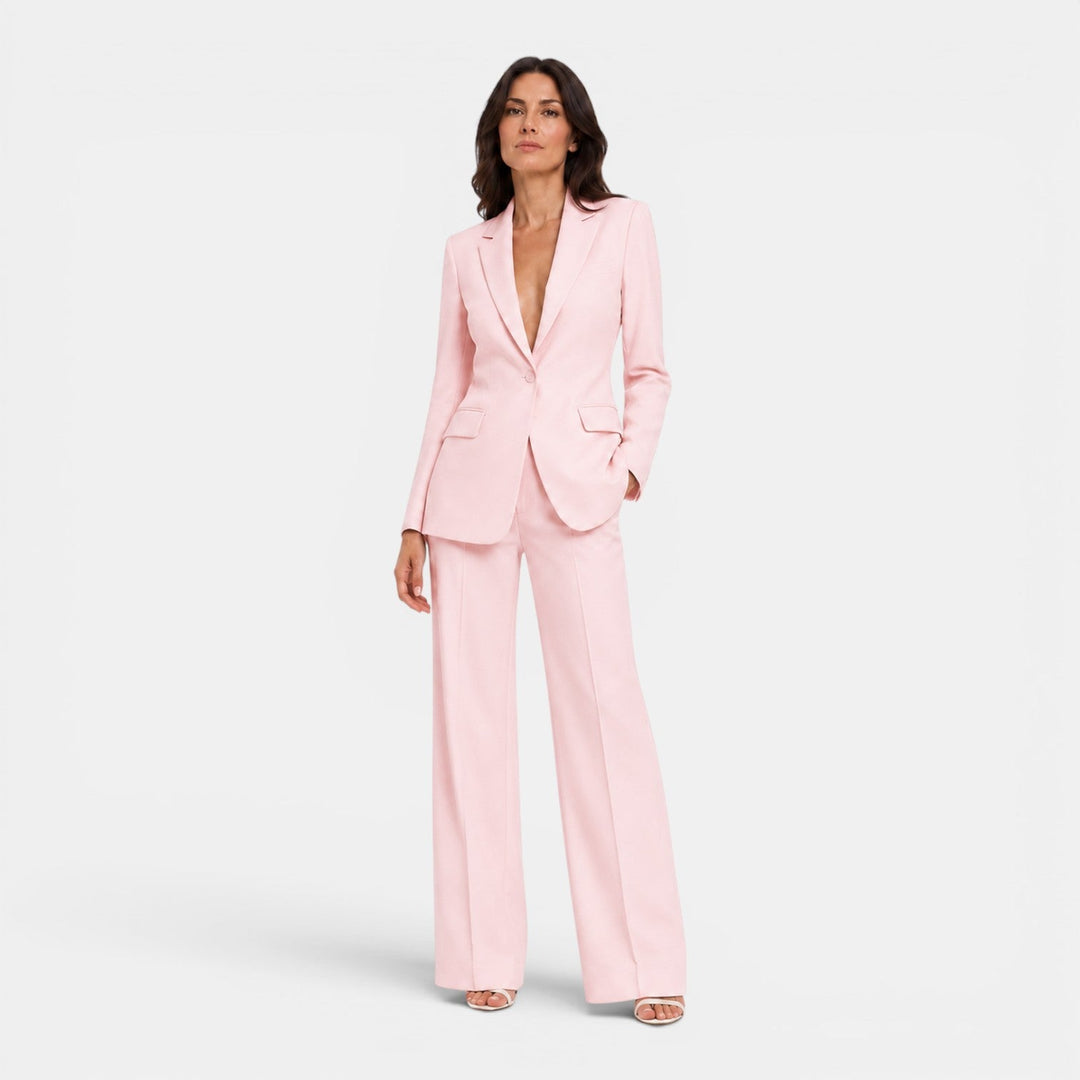 Isotta – tailleur donna con revers a lancia e pantaloni larghi