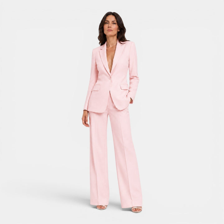 Isotta – tailleur donna con revers a lancia e pantaloni larghi