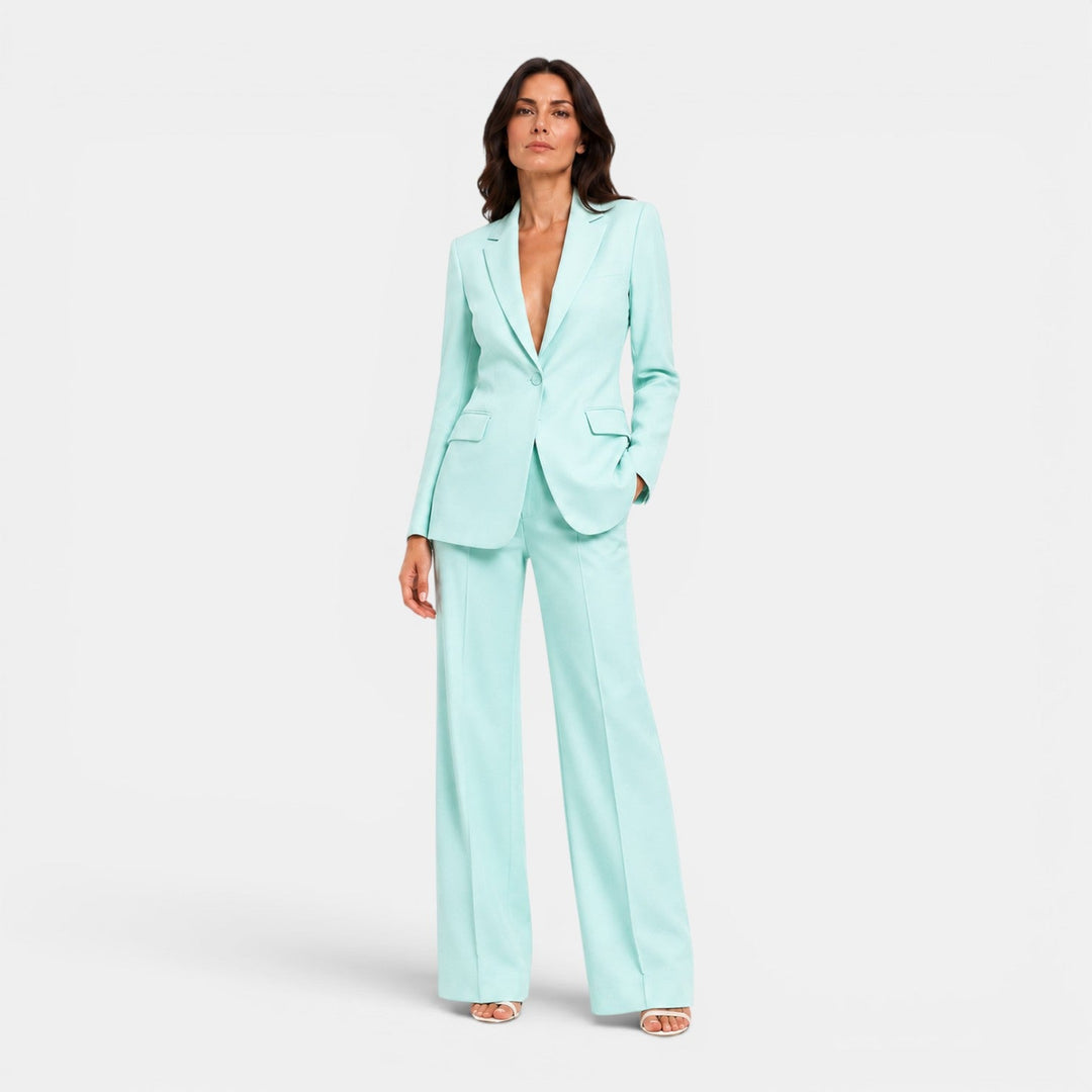 Isotta – tailleur donna con revers a lancia e pantaloni larghi