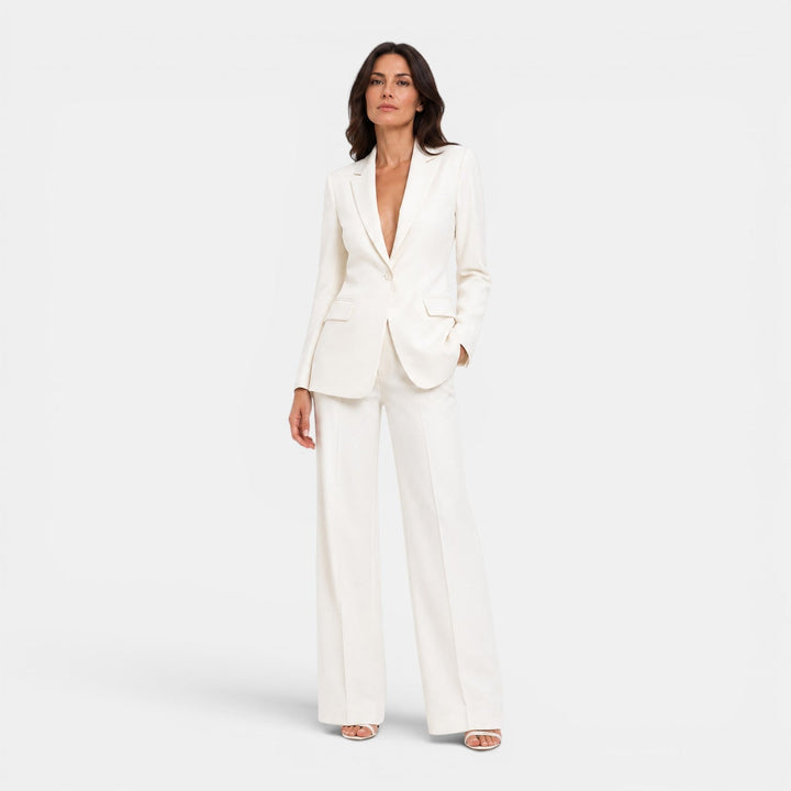 Isotta – tailleur donna con revers a lancia e pantaloni larghi