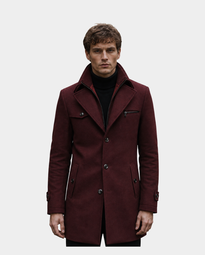 Cappotto uomo elegante doppio collo con zip – Cesare