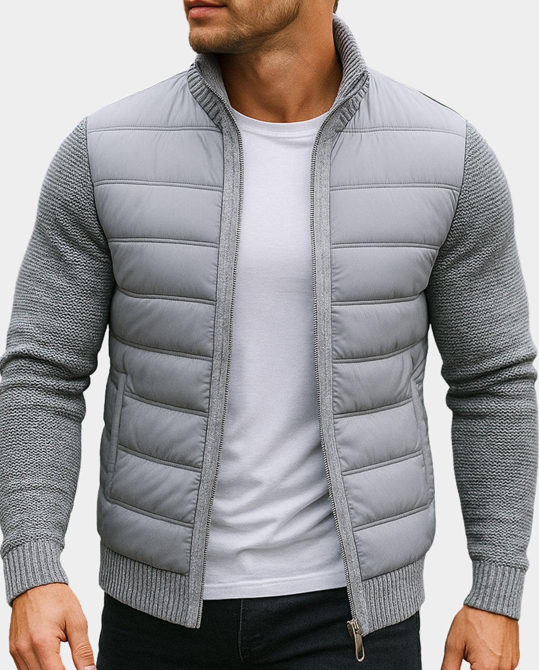 Piumino uomo con maniche in maglia – Nicolò