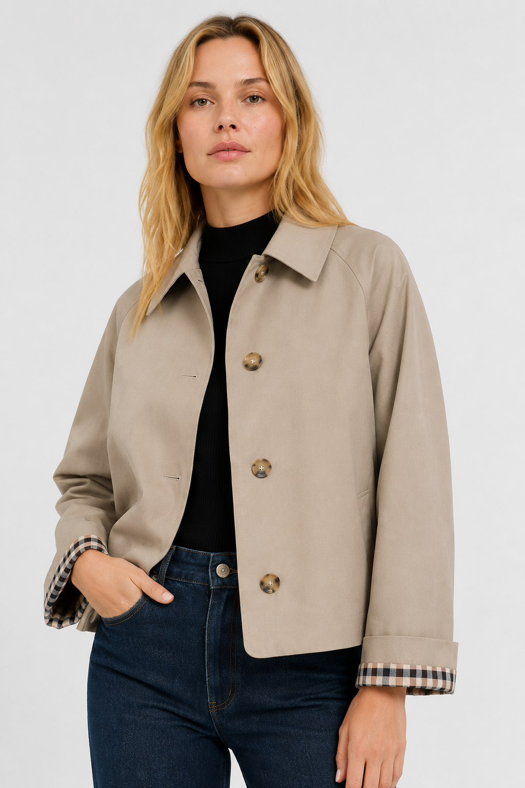 Monica | giacca leggera con collo alto