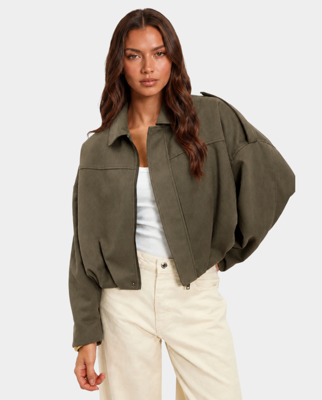 Giacca camoscio donna corta oversize – Noemi