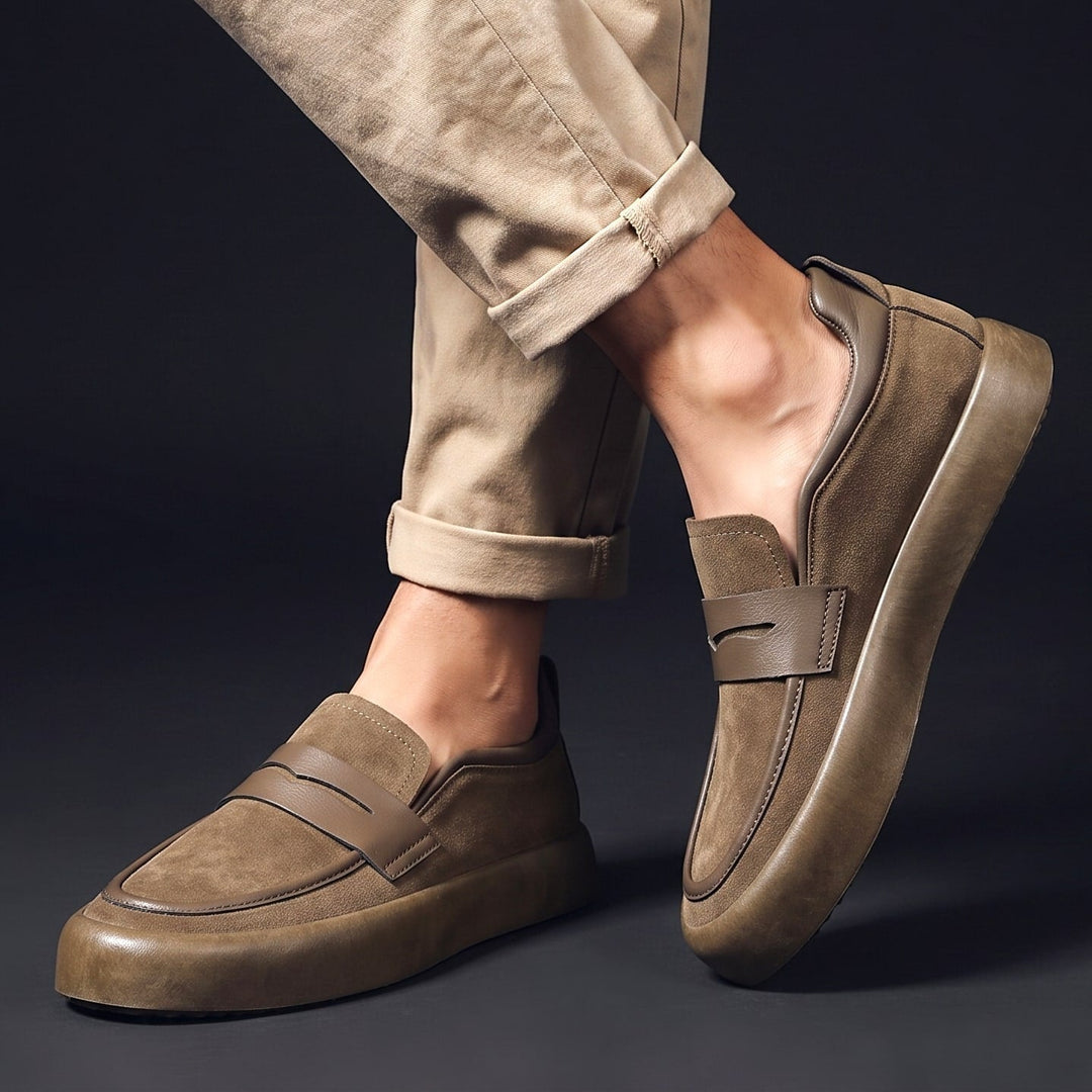 Sergio | mocassini uomo penny loafer in microcamoscio – mocassini casual comodi
