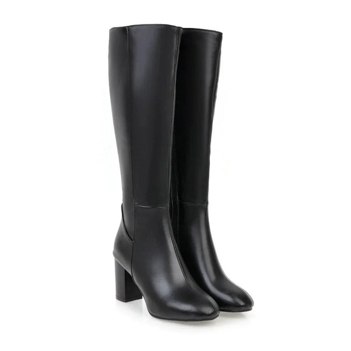 Speranza – stivali donna al ginocchio in pelle con zip