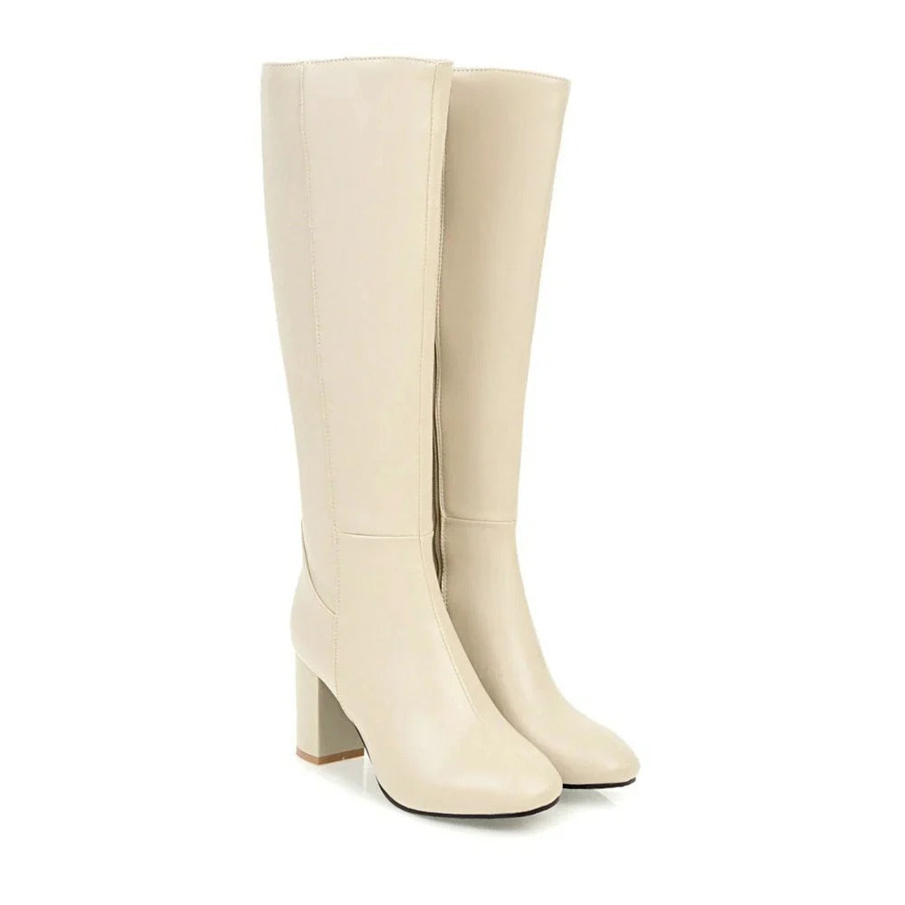 Speranza – stivali donna al ginocchio in pelle con zip