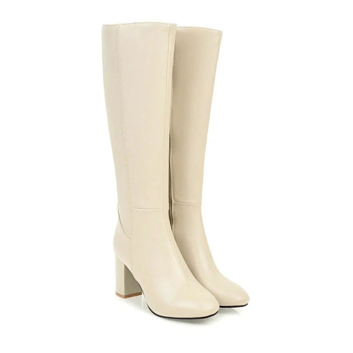 Speranza – stivali donna al ginocchio in pelle con zip
