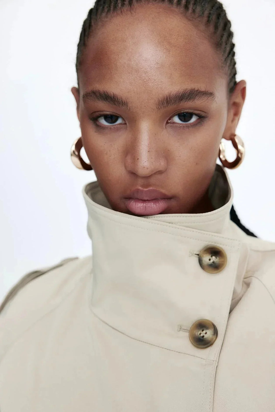 Eleonora | trench con collo alto e cintura