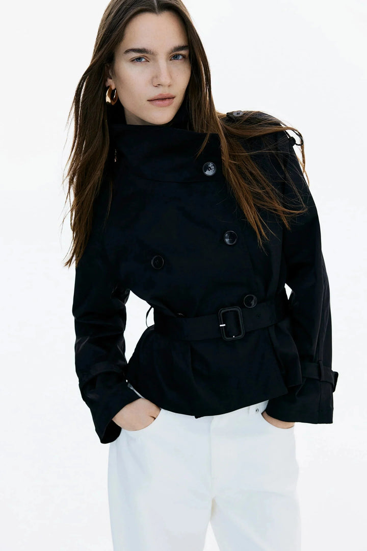 Eleonora | trench con collo alto e cintura