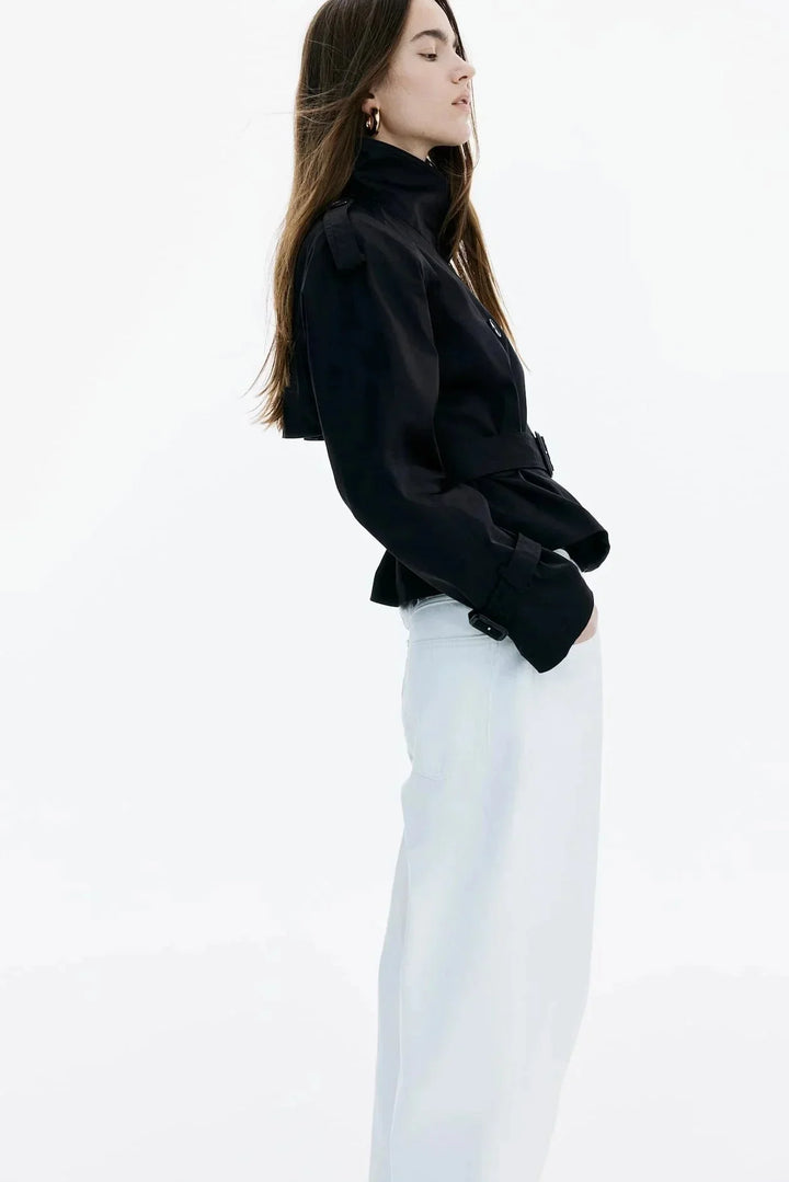 Eleonora | trench con collo alto e cintura
