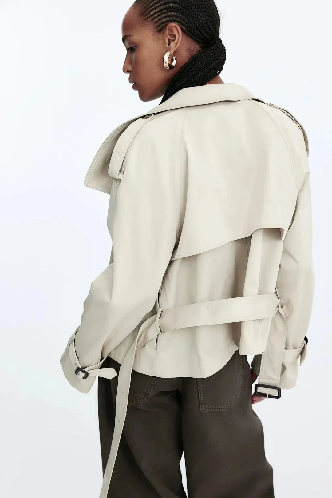 Eleonora | trench con collo alto e cintura