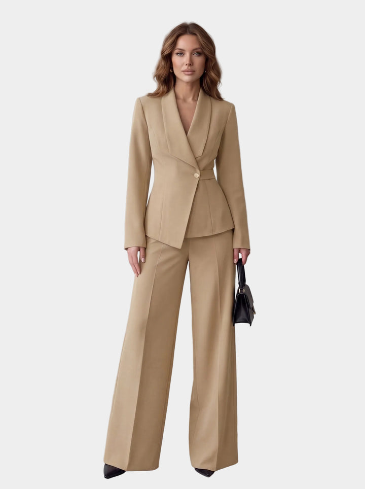 Carlotta – tailleur donna con blazer e pantaloni a gamba larga