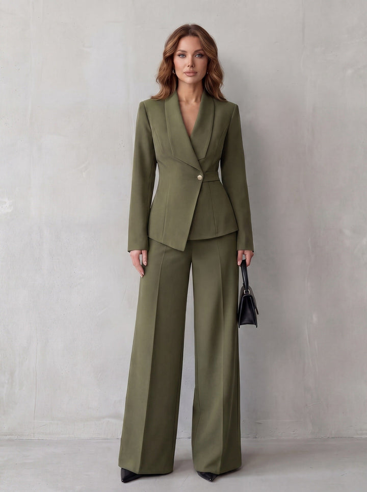 Carlotta – tailleur donna con blazer e pantaloni a gamba larga