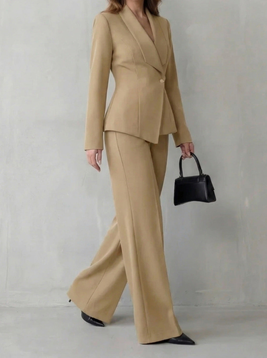 Carlotta – tailleur donna con blazer e pantaloni a gamba larga