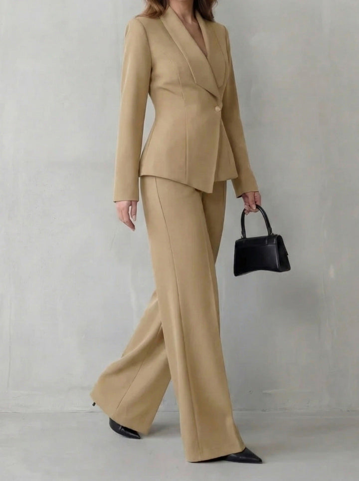 Carlotta – tailleur donna con blazer e pantaloni a gamba larga