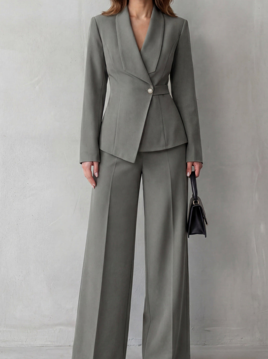 Carlotta – tailleur donna con blazer e pantaloni a gamba larga