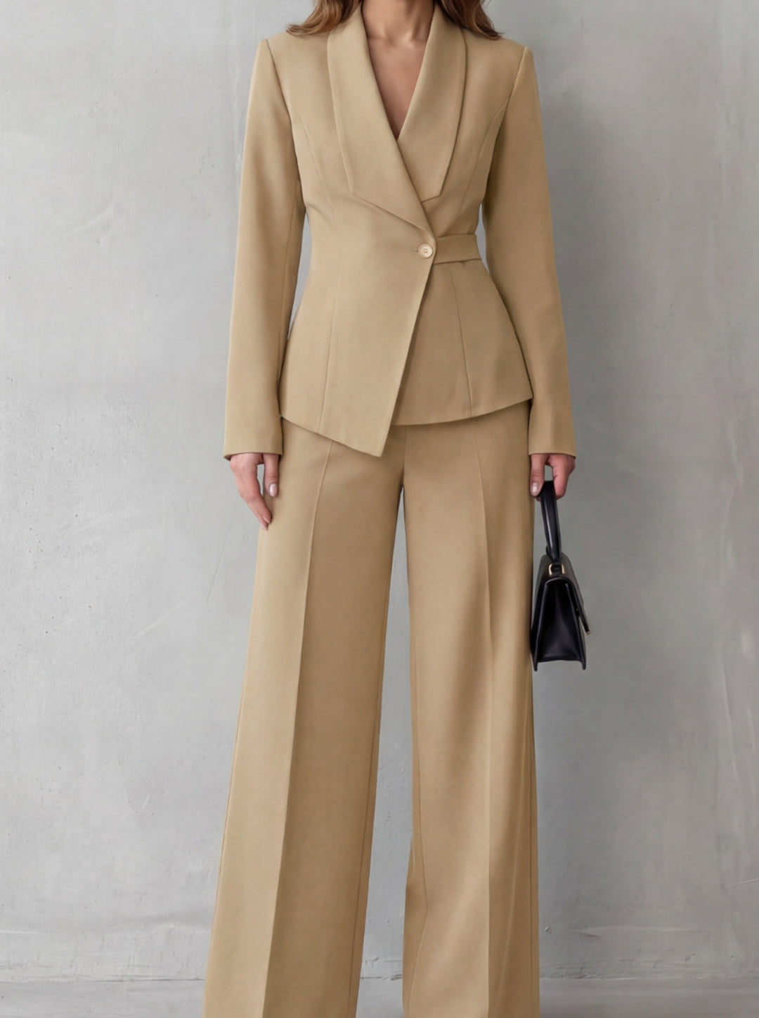 Carlotta – tailleur donna con blazer e pantaloni a gamba larga