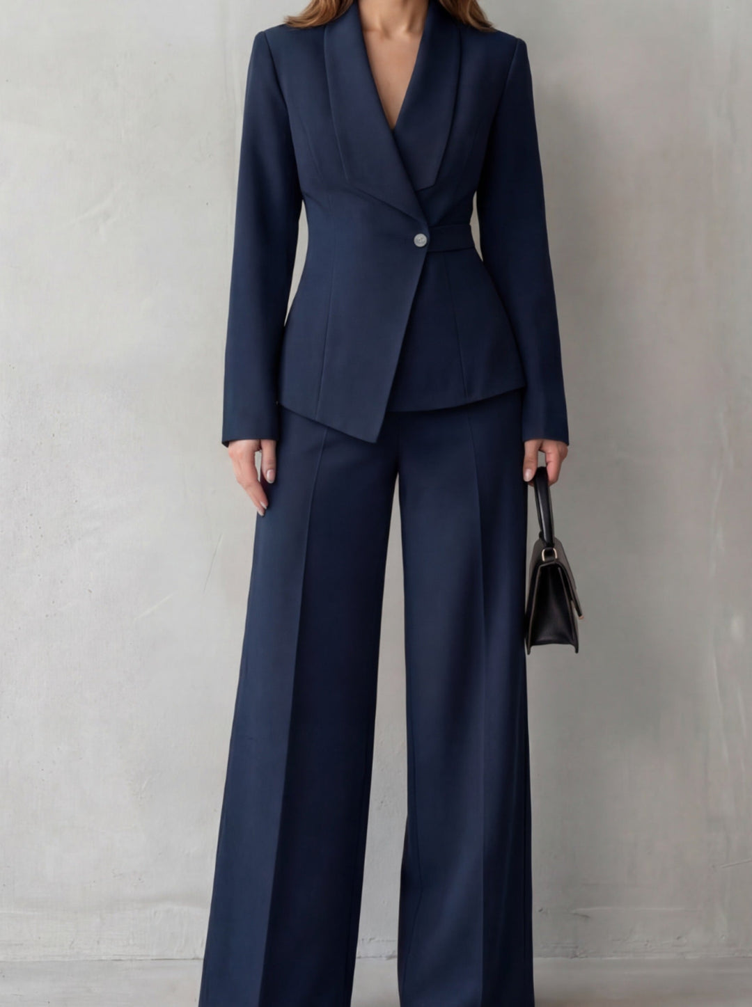 Carlotta – tailleur donna con blazer e pantaloni a gamba larga