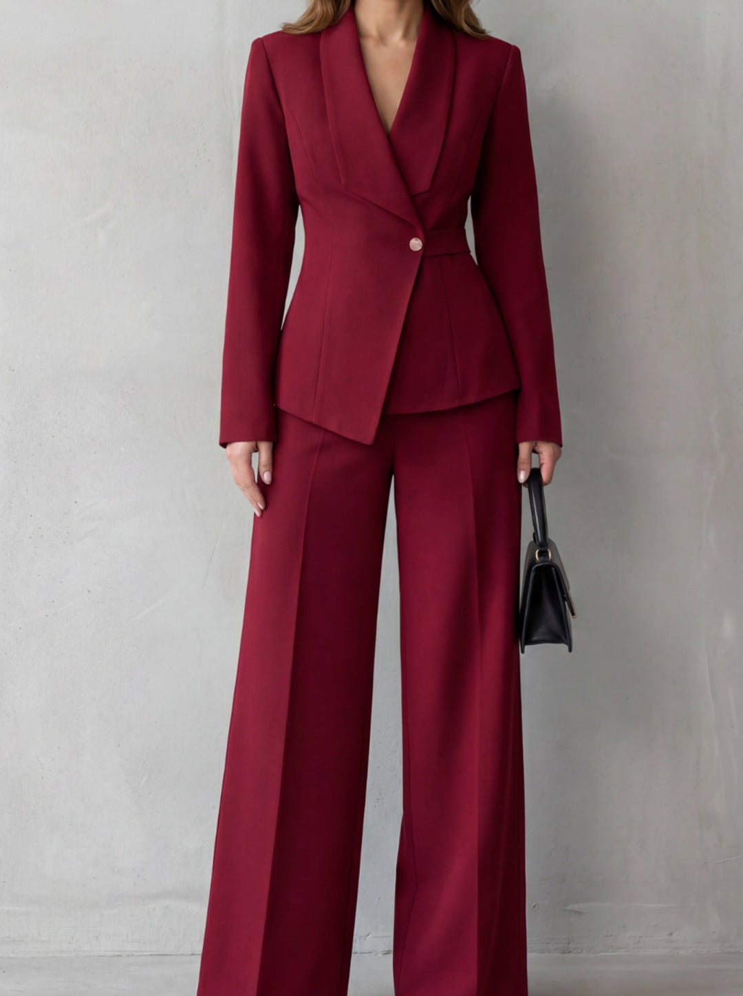 Carlotta – tailleur donna con blazer e pantaloni a gamba larga