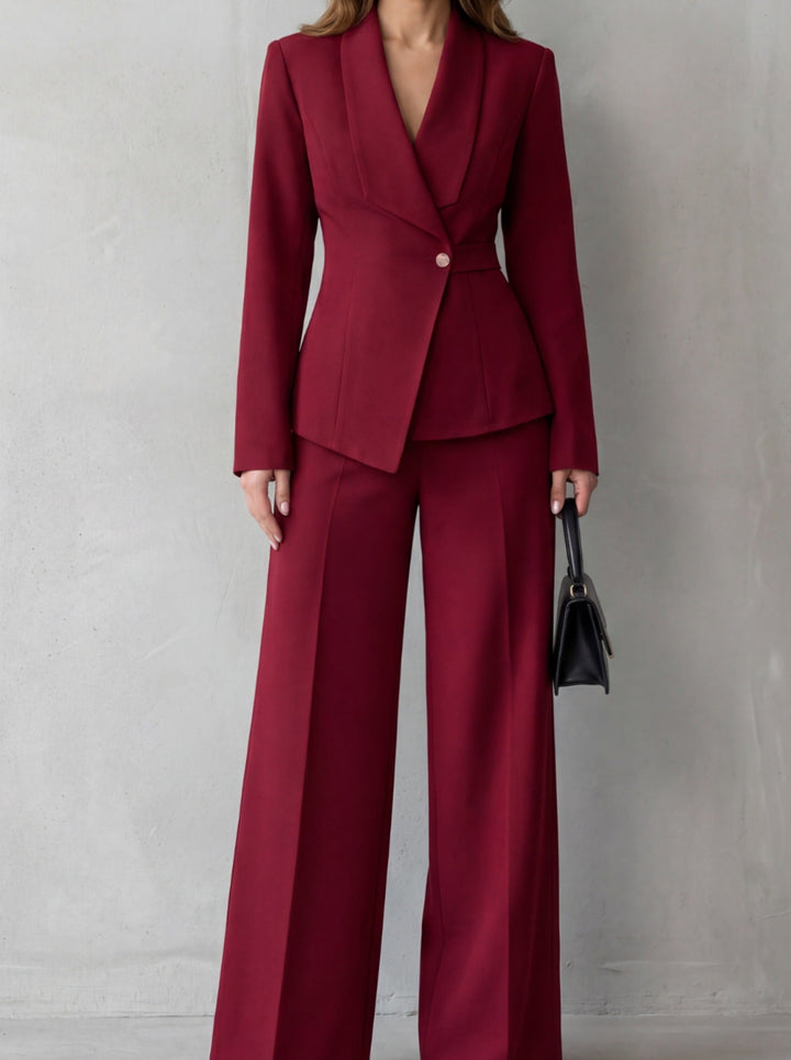 Carlotta – tailleur donna con blazer e pantaloni a gamba larga
