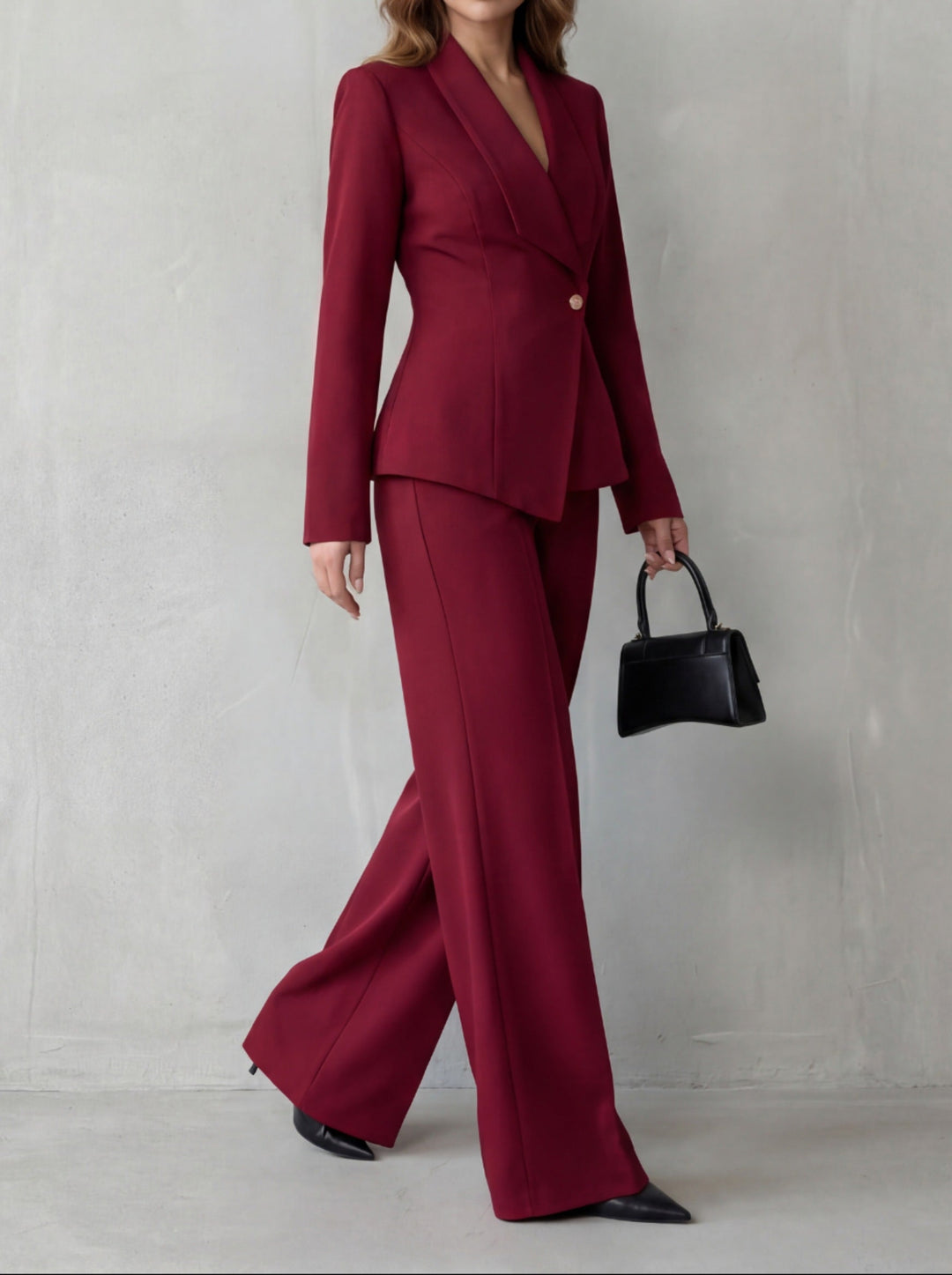 Carlotta – tailleur donna con blazer e pantaloni a gamba larga