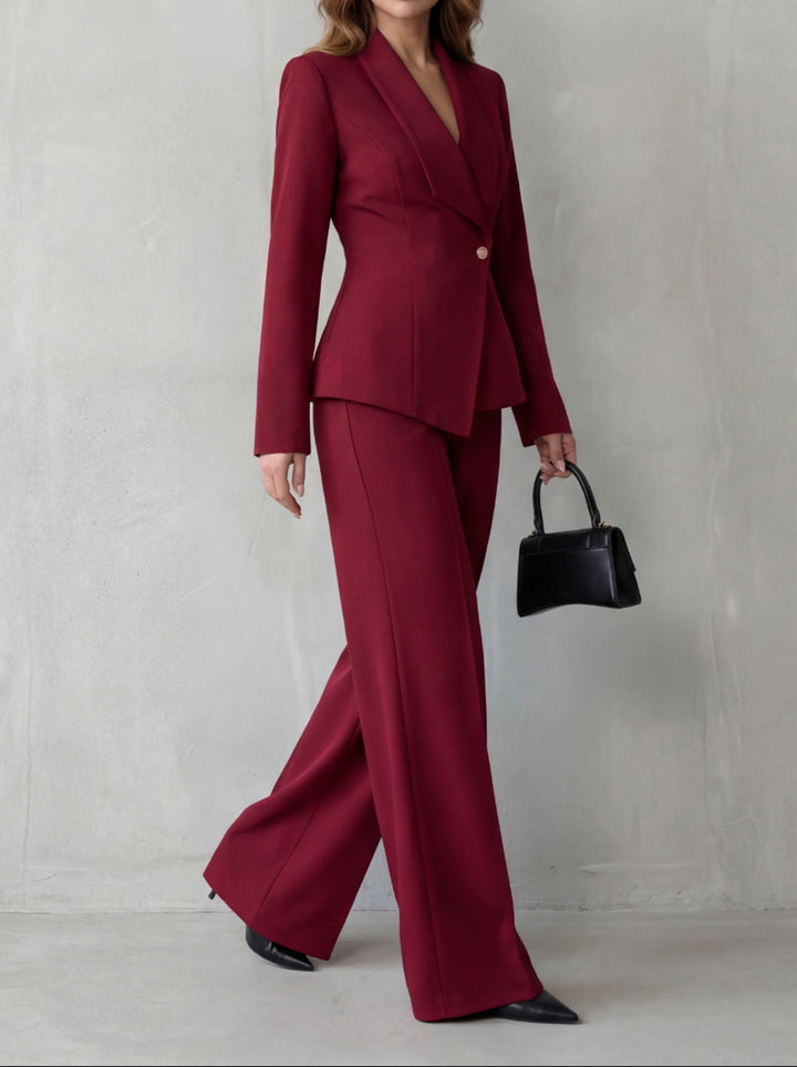 Carlotta – tailleur donna con blazer e pantaloni a gamba larga