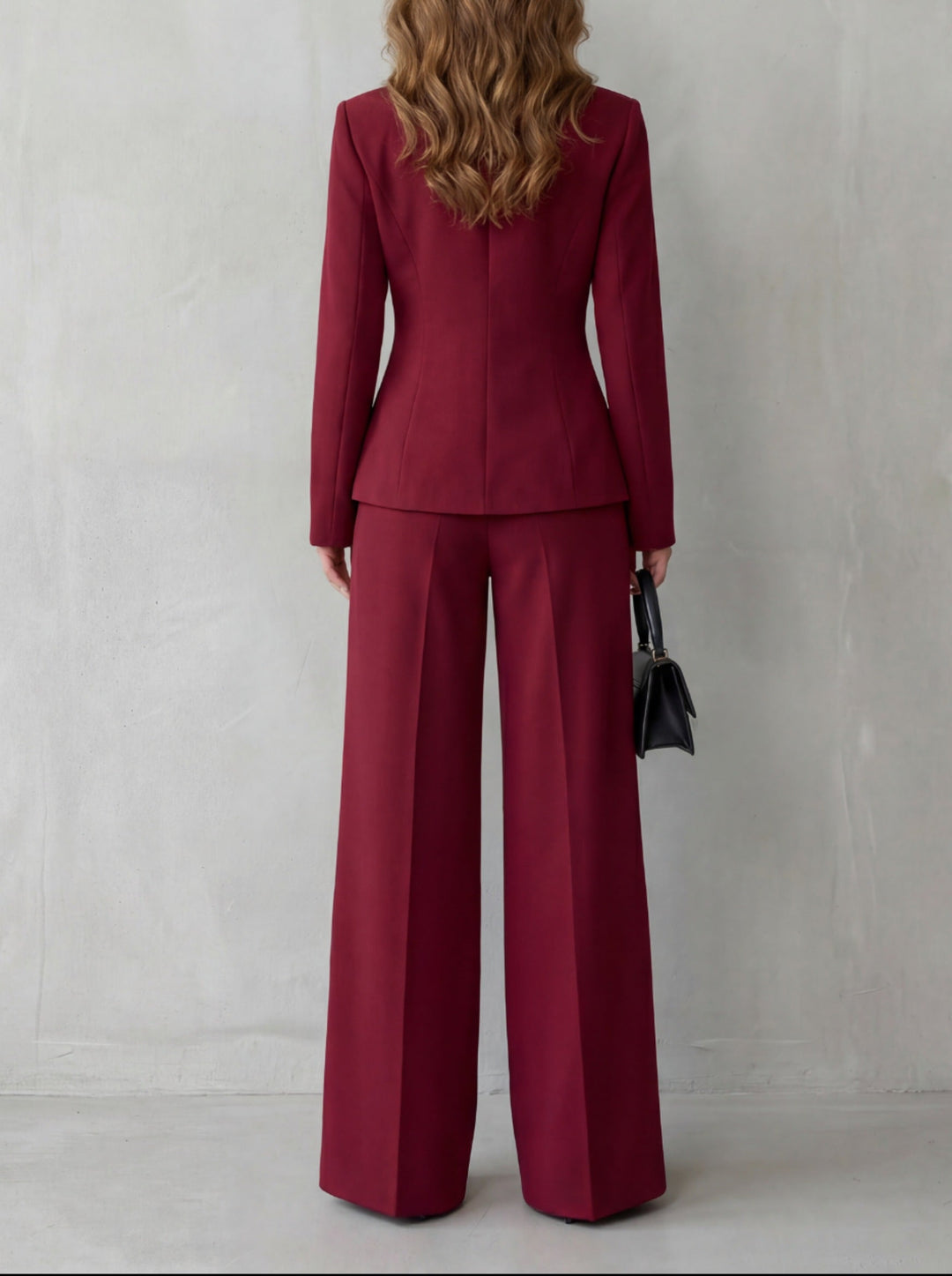 Carlotta – tailleur donna con blazer e pantaloni a gamba larga