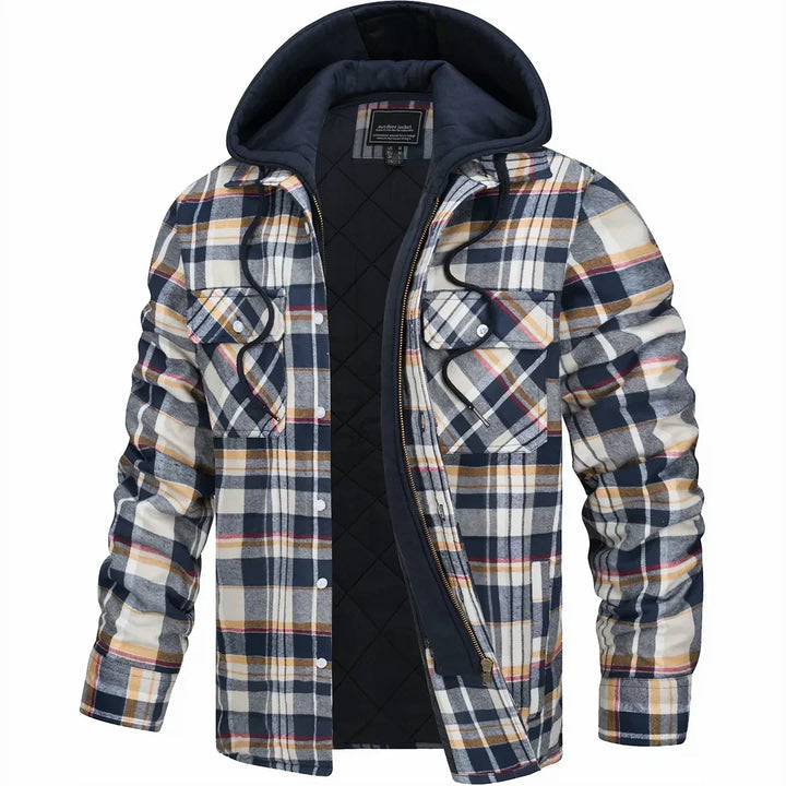 Camicia di flanella uomo a quadri con cappuccio – Gianni