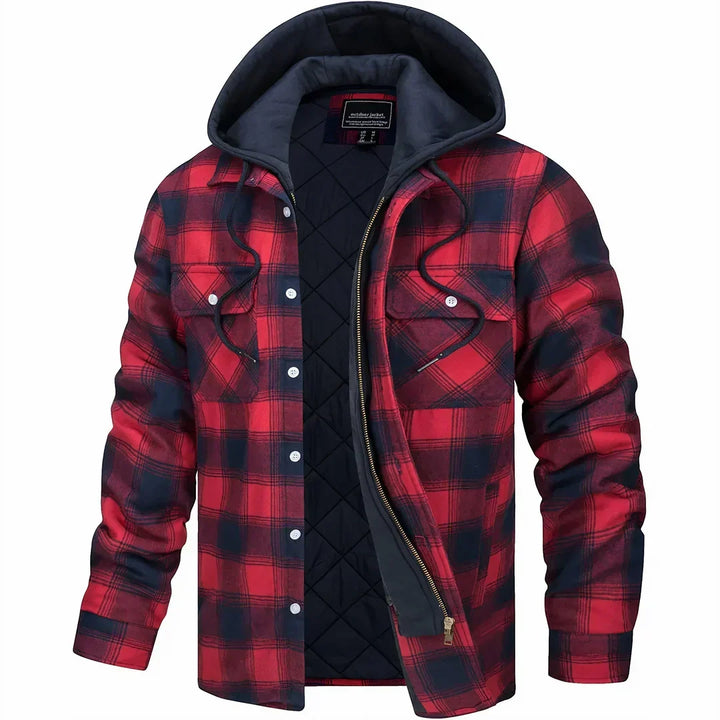 Camicia di flanella uomo a quadri con cappuccio – Gianni