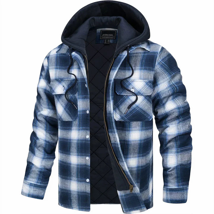 Camicia di flanella uomo a quadri con cappuccio – Gianni